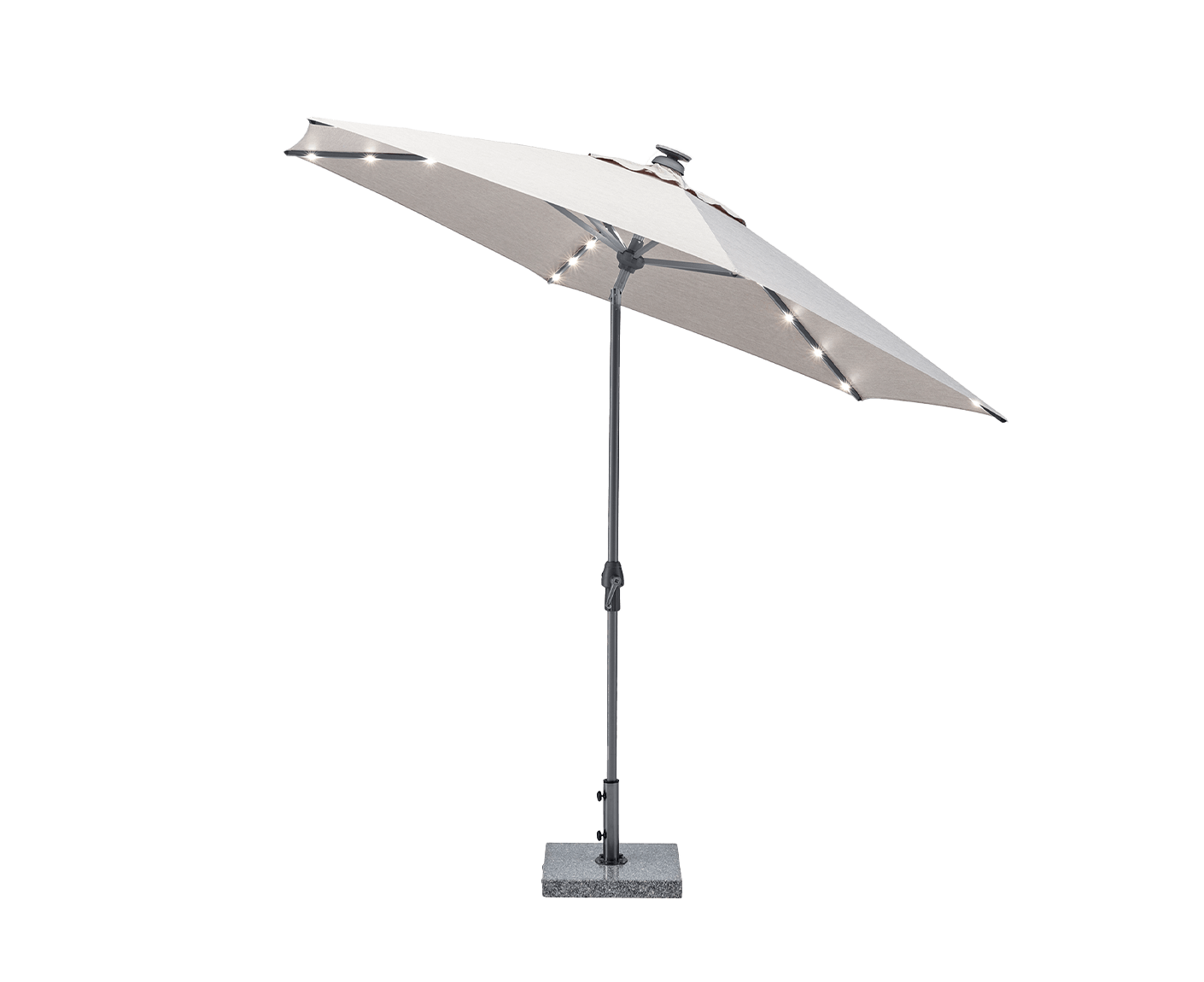Kettler Easy Allround Sonnenschirm Ø300 cm mit LED-Beleuchtung Anthrazit / Hellgrau meliert