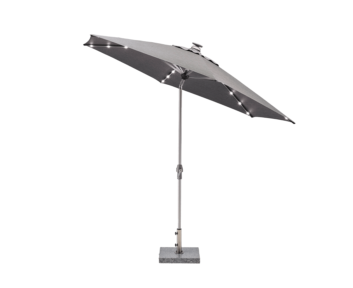 Kettler Easy Allround Sonnenschirm Ø300 cm mit LED-Beleuchtung Silber / Grau