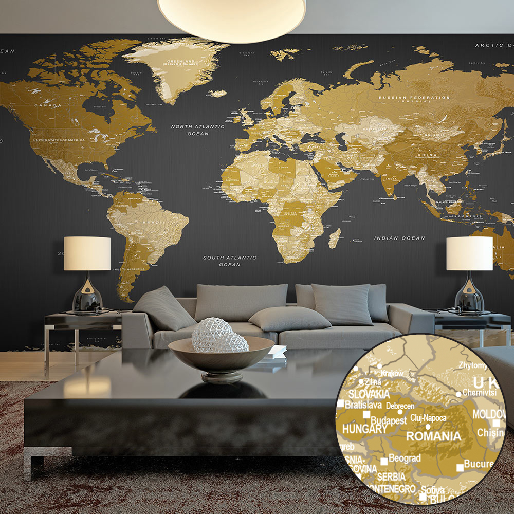 XXL Tapete - World Map: Modern Geography II 500x280 cm