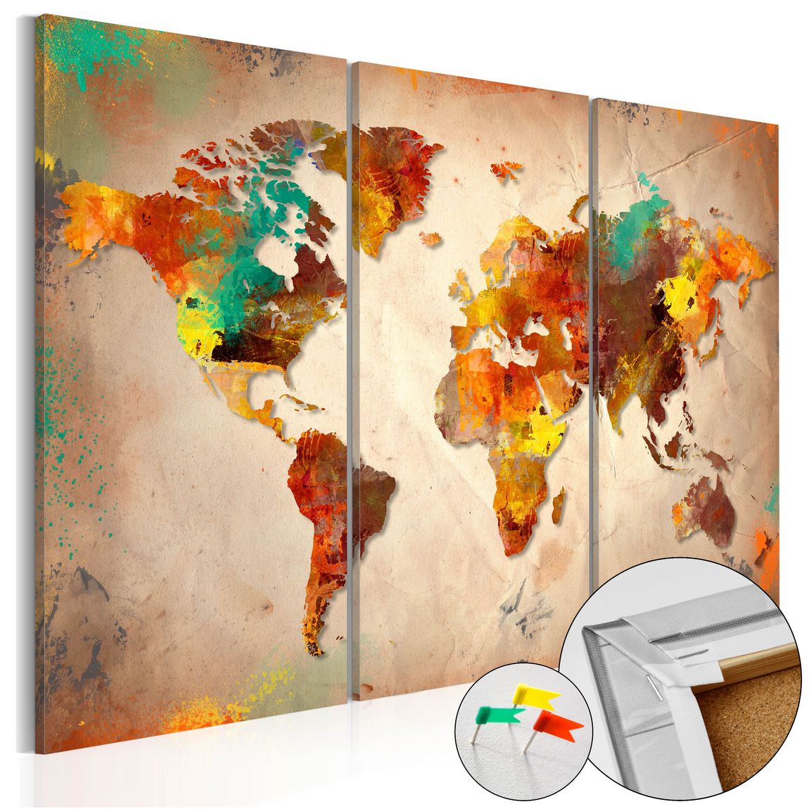 Korkbild - Painted World [Cork Map]