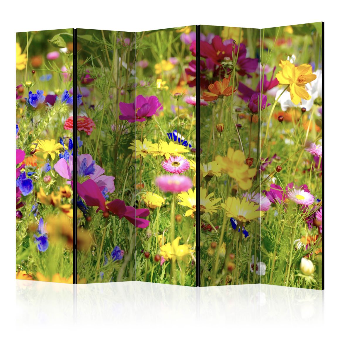 5-teiliges Paravent - Summer Flowers II [Room Dividers] 225x172 cm