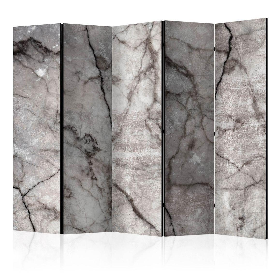 5-teiliges Paravent - Grey Marble II [Room Dividers] 225x172 cm