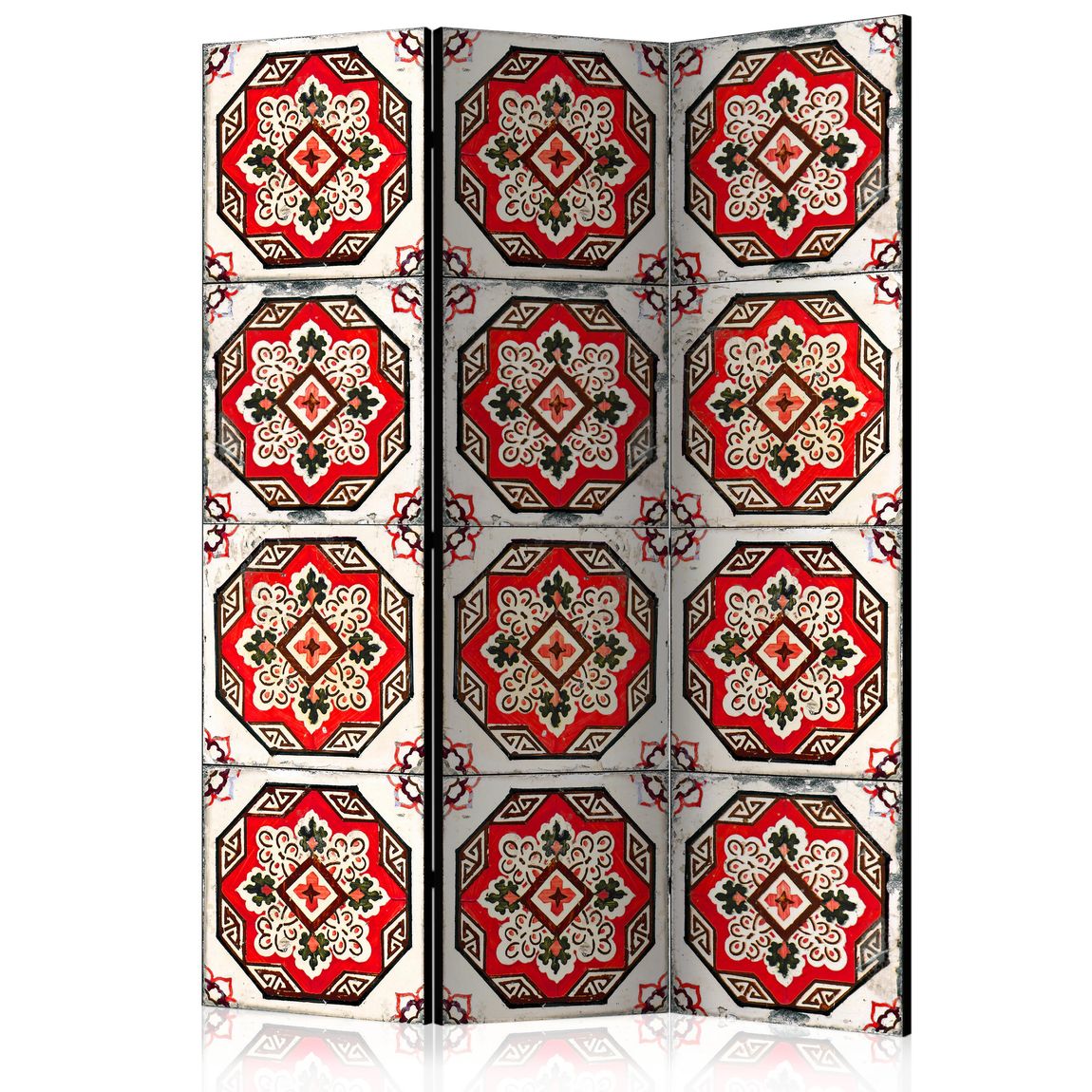 3-teiliges Paravent - Dance of Red Line [Room Dividers] 135x172 cm