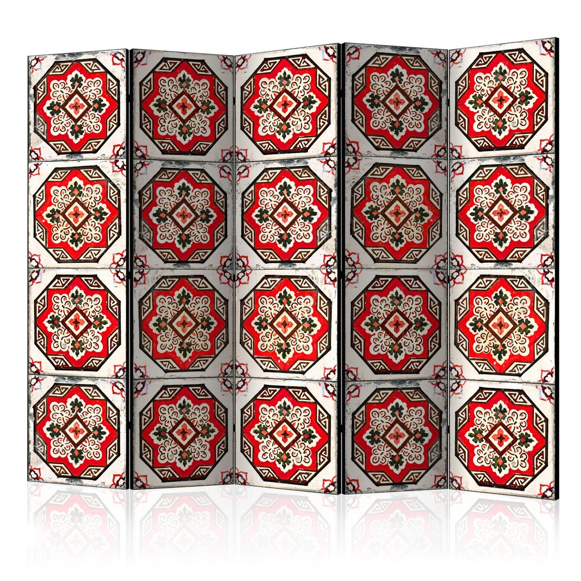 5-teiliges Paravent - Dance of Red Line II [Room Dividers] 225x172 cm