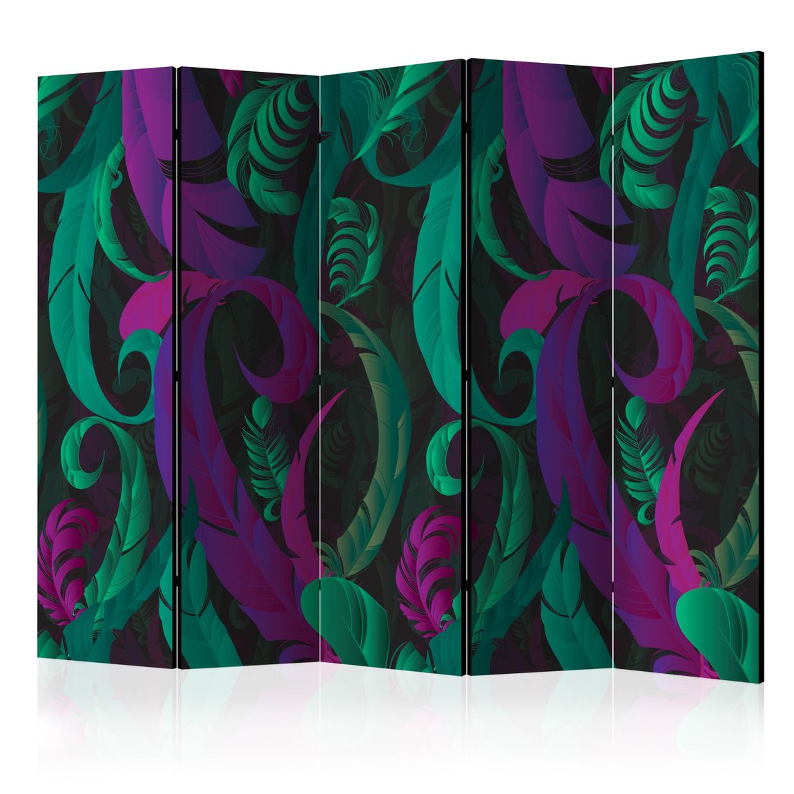 5-teiliges Paravent - Dance of Feathers II [Room Dividers] 225x172 cm