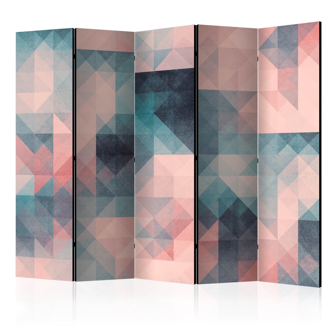 5-teiliges Paravent - Pixels (Green and Pink) II [Room Dividers]