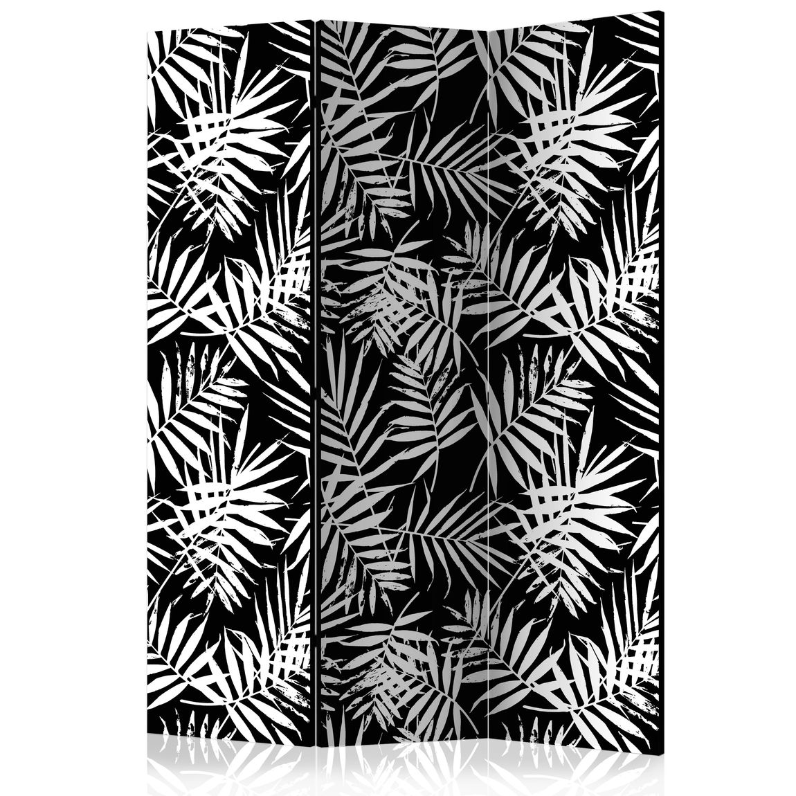 3-teiliges Paravent - Black and White Jungle [Room Dividers]