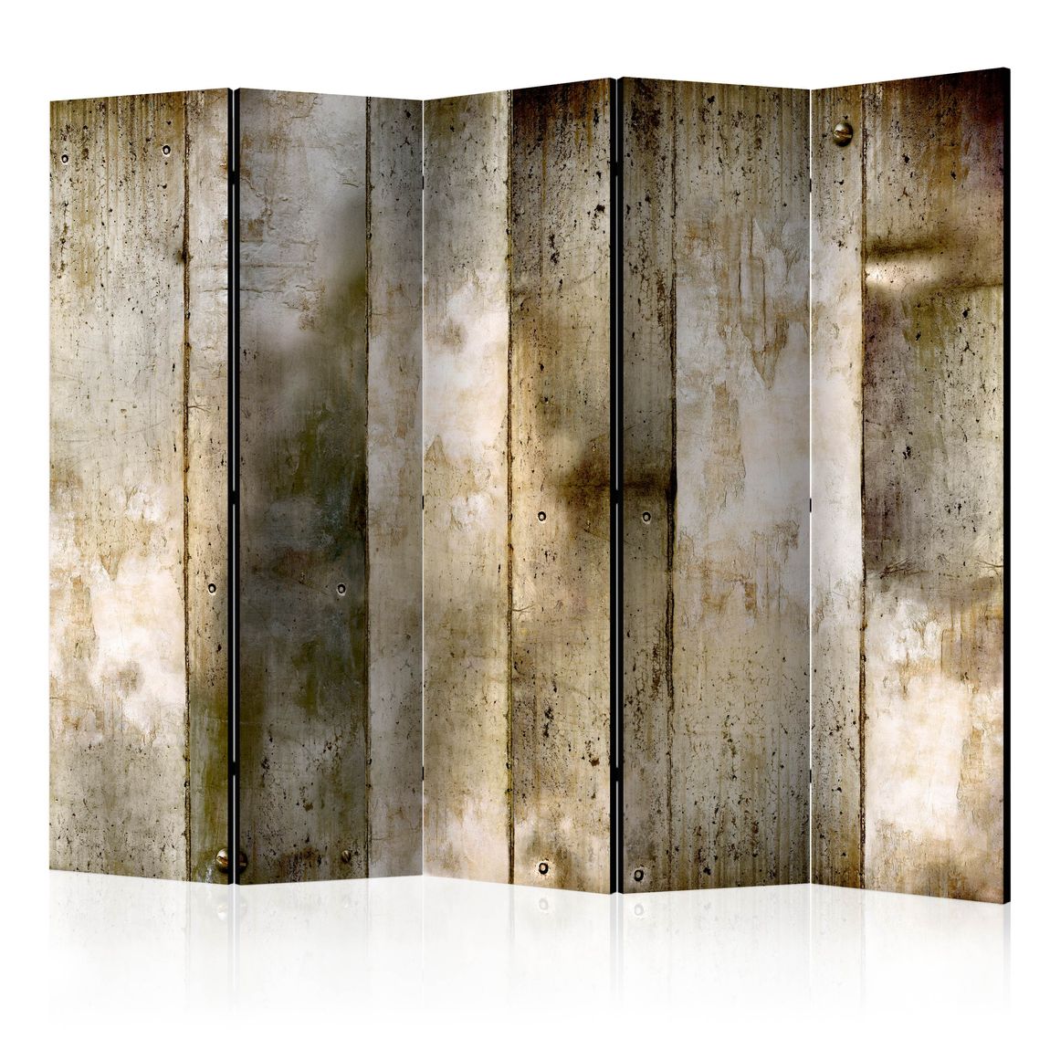 5-teiliges Paravent - Gold stripes II [Room Dividers]