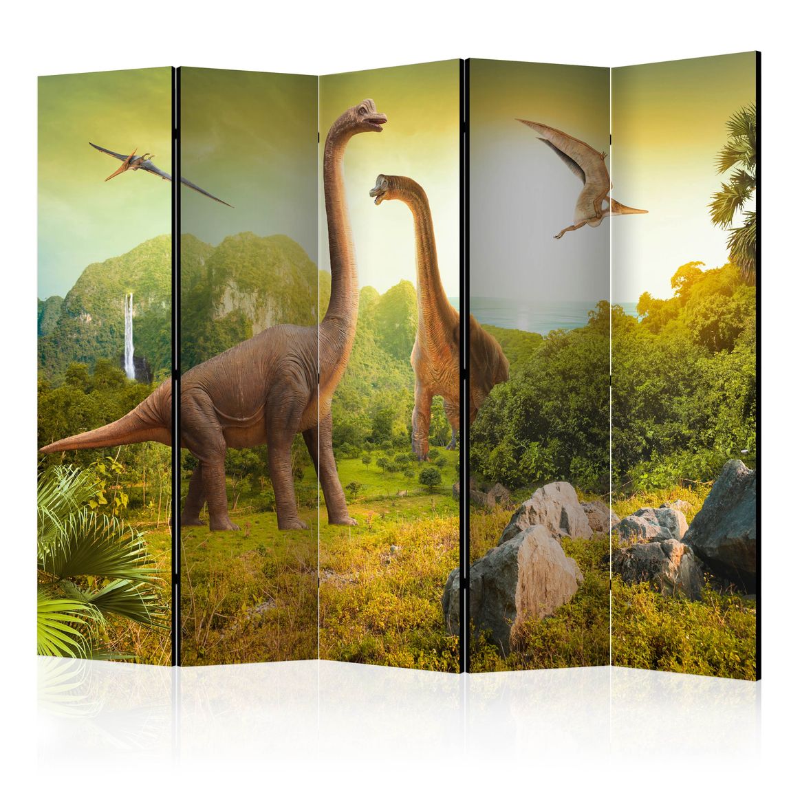 5-teiliges Paravent - Dinosaurs II [Room Dividers]