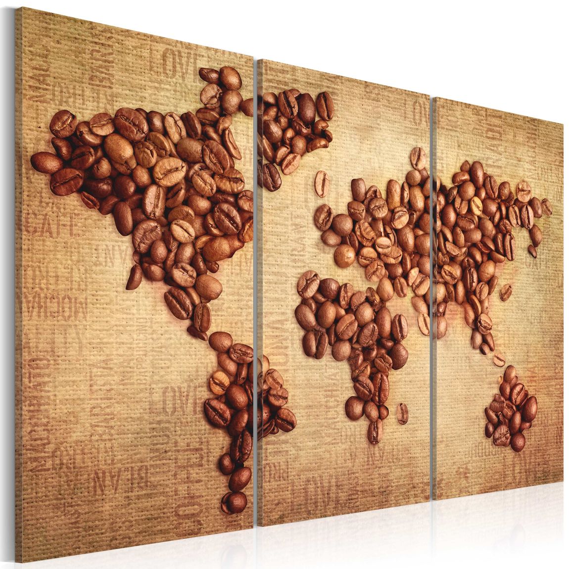 Wandbild - Kaffee aus der ganzen Welt - Triptychon