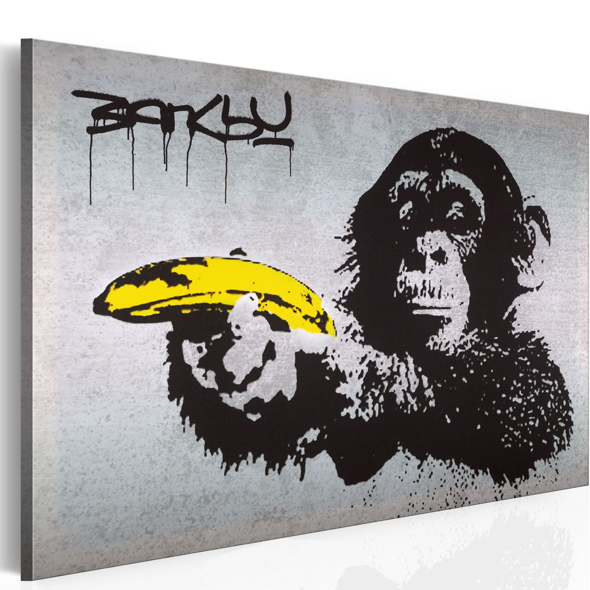 Wandbild - Halt oder der Affe schießt! (Banksy)