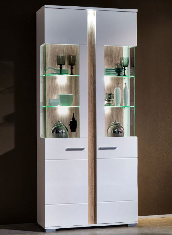 Vitrine Weiß Hochglanz Hängend