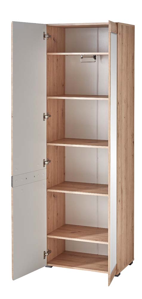 Brent Garderobenschrank Luton 2 – Mit Sitzbank & Stauraum, Artisan Eiche, 200 Cm Breit