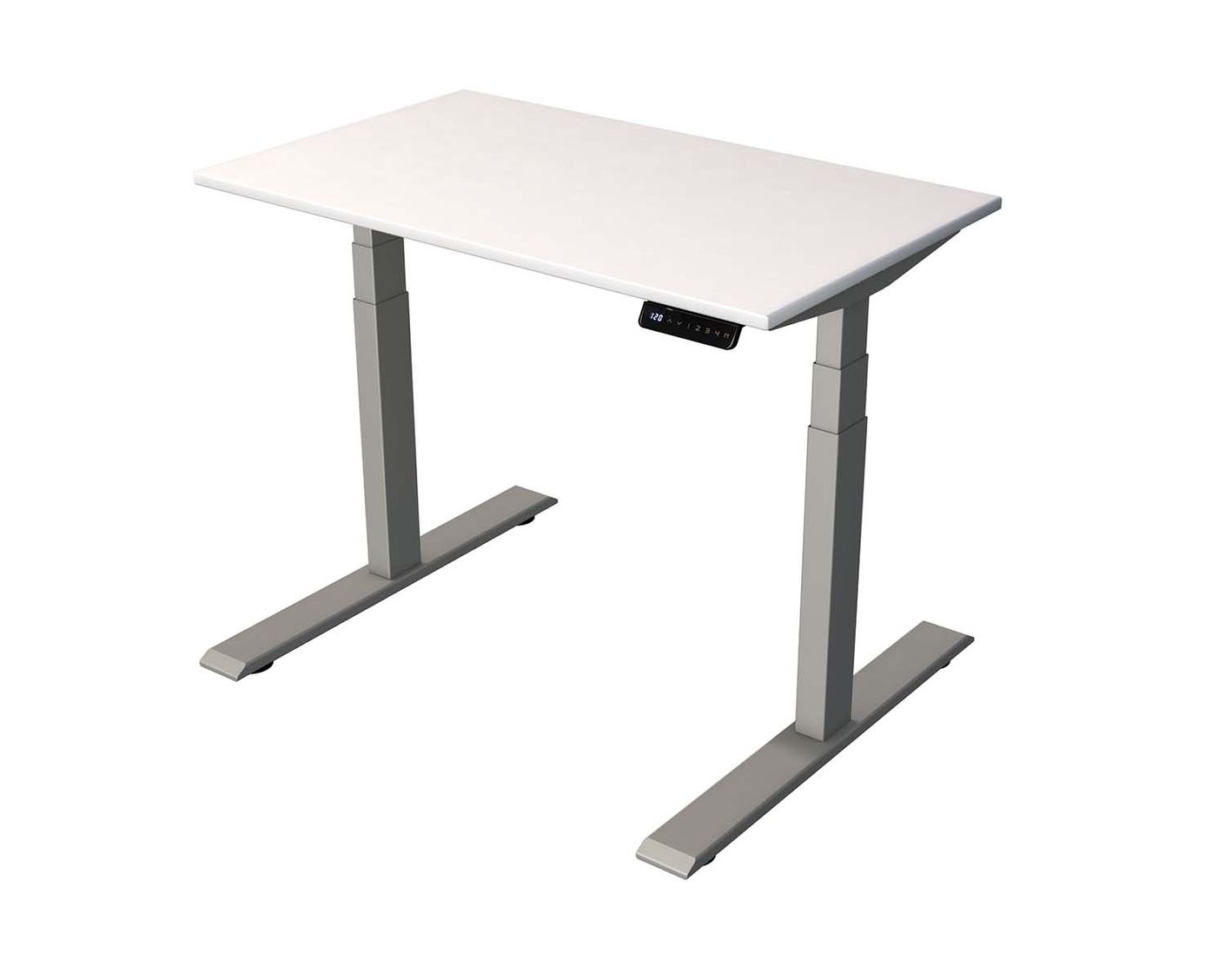Smart Office Schreibtisch, elektrisch höhenverstellbar, Weiß / Silber