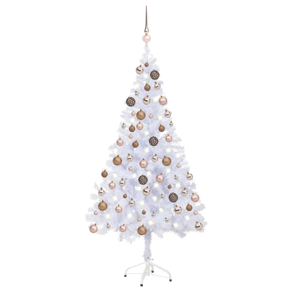 Künstlicher Weihnachtsbaum mit LEDs & Kugeln 150 cm 380 Zweige  87457