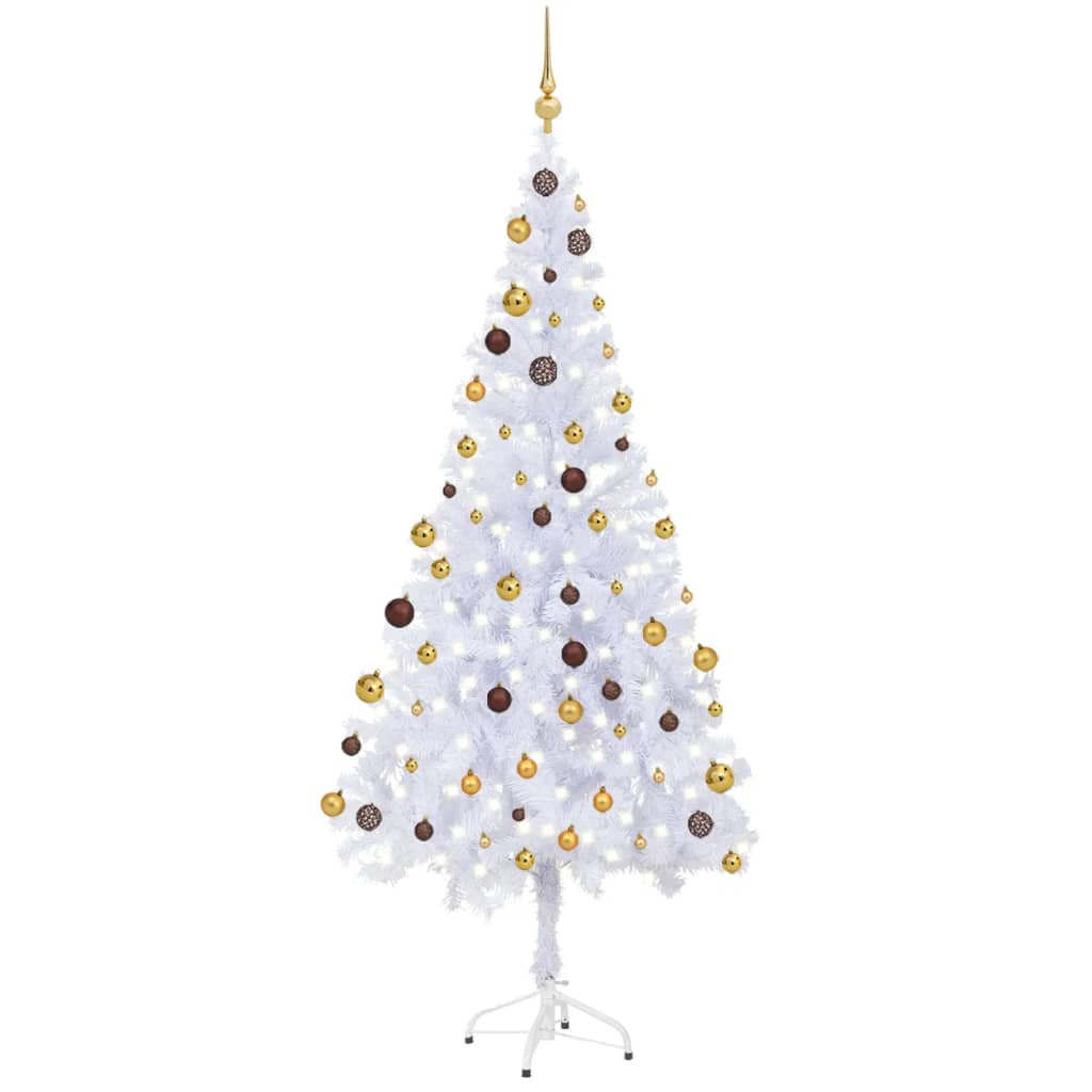 Künstlicher Weihnachtsbaum mit LEDs & Schmuck 180 cm 620 Zweige 87657
