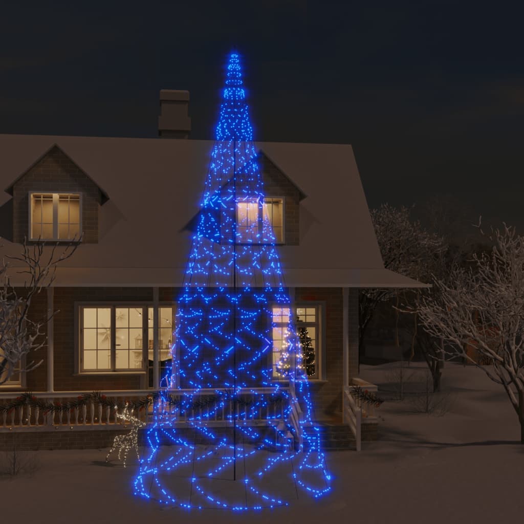 LED-Weihnachtsbaum für Fahnenmast Blau 3000 LEDs 800 cm 126764