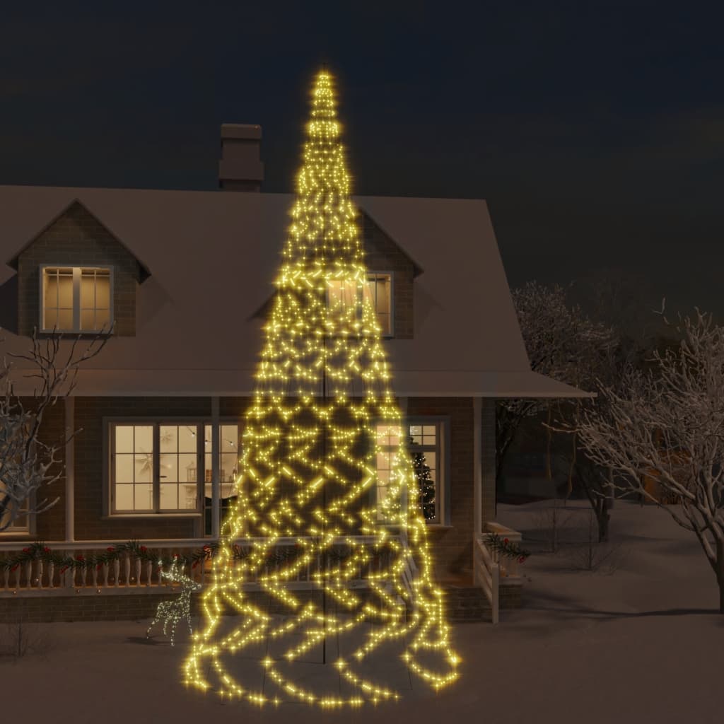 LED-Weihnachtsbaum für Fahnenmast Warmweiß 3000 LEDs 800 cm 127831