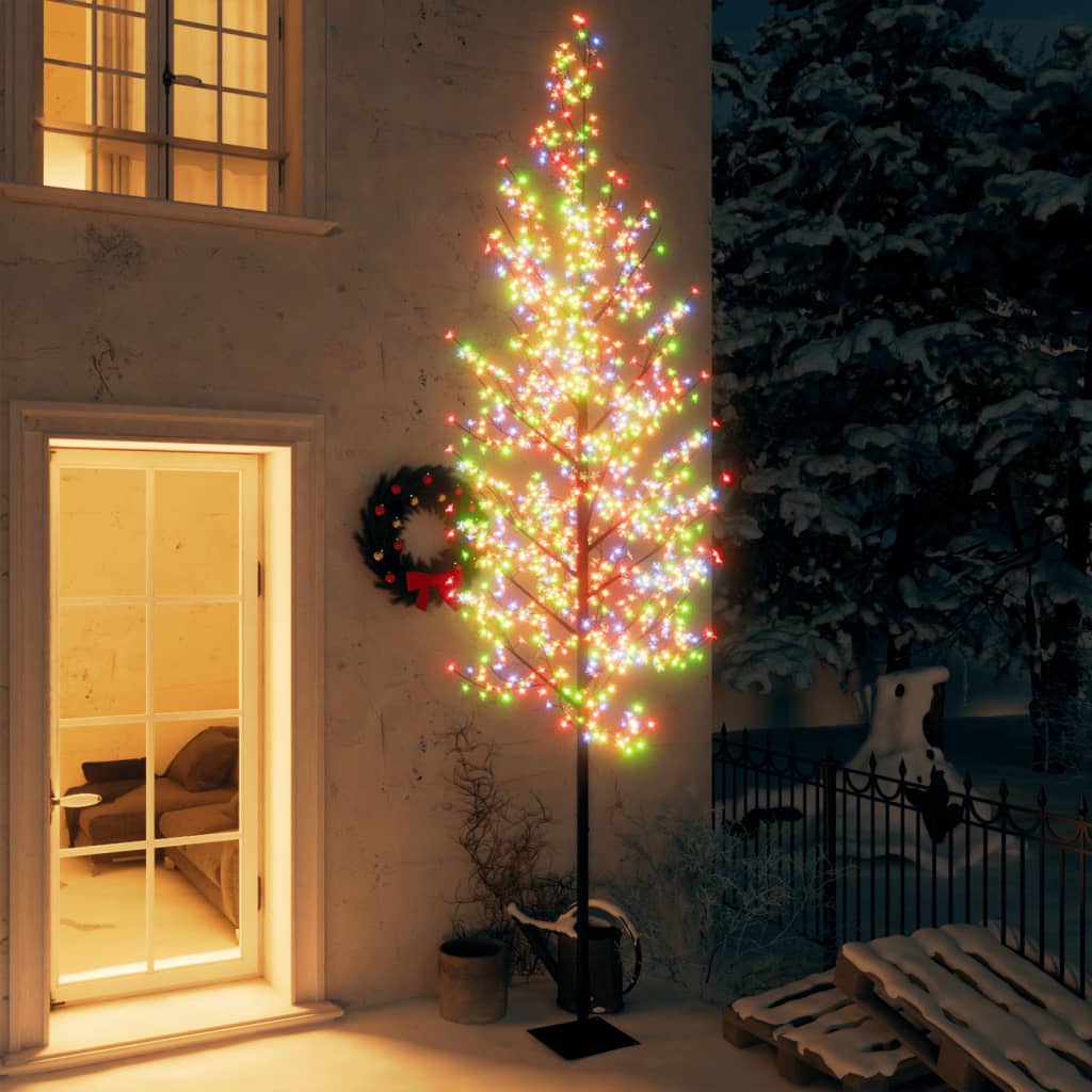 Weihnachtsbaum 1200 LEDs Bunt Kirschblüten 400 cm 124468