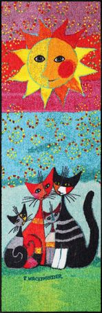 Rosina Wachtmeister Fu&szlig;matte Momenti 60 x 180 cm Salonloewe waschbar Katzenmotiv – Bild 1