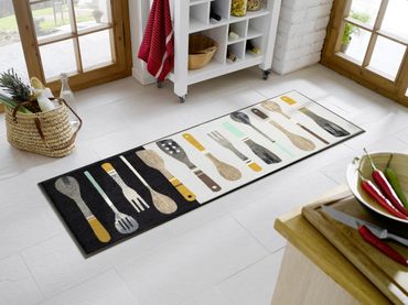 wash+dry K&uuml;chenteppich Cooking Tools 60 x 180 cm waschbare Schmutzmatte – Bild 2