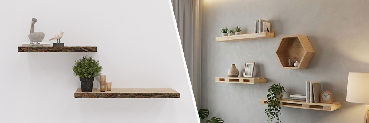 Schwebende Wandregale aus Echtholz oder MDF für Ihr Zuhause