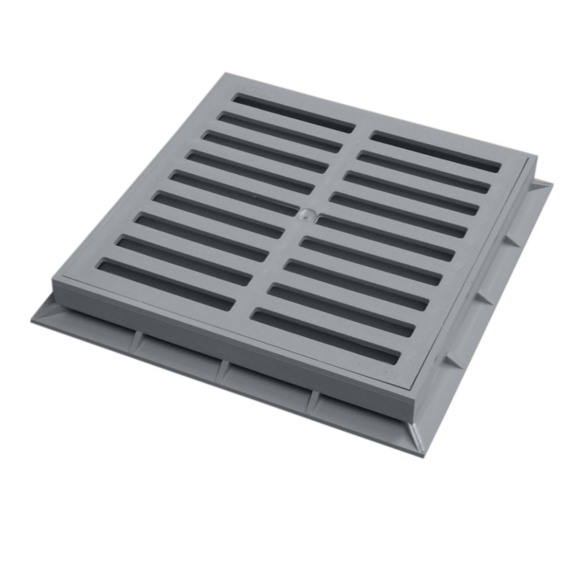 Marley schachtdeksel met frame 20 x 20 cm voor inlaatschacht schachtafdekking kanaaldeksel PVC