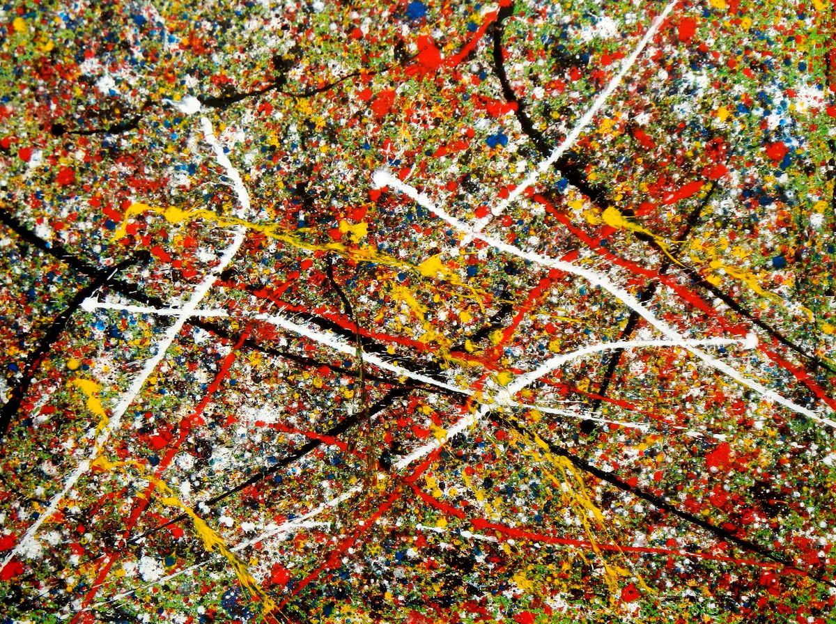 Homage of Pollock - Number 2 k95010 90x120cm abstraktes Ölbild ...