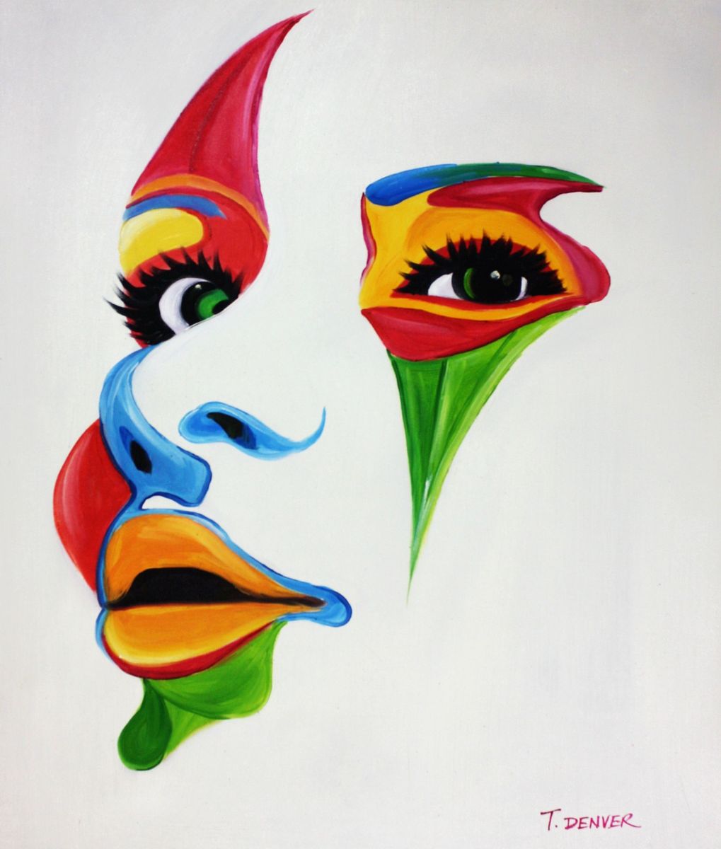 Modern Art - Visage fade to colour c96506 50x60cm exquisites Ölbild ...