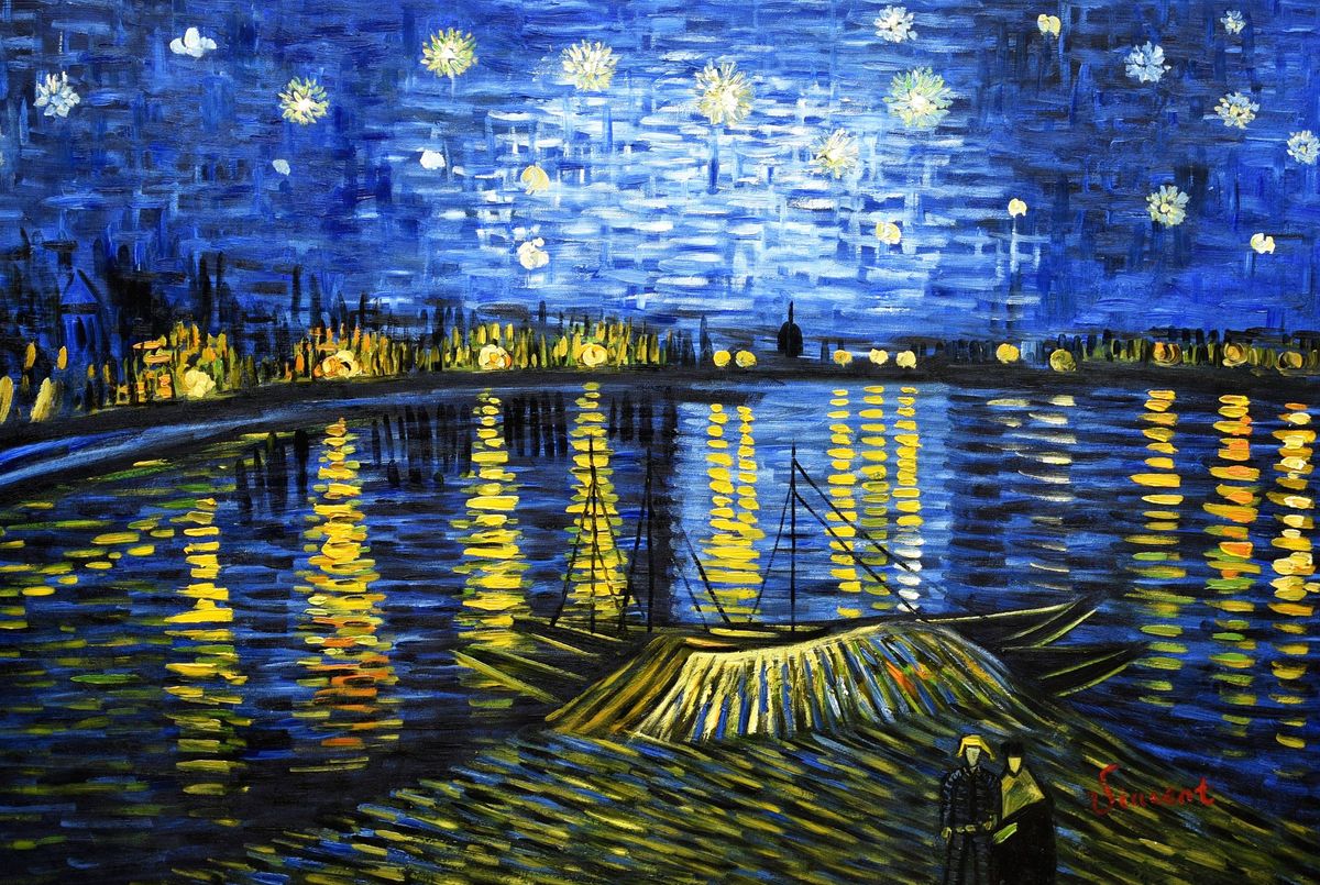 Vincent van Gogh - Sternennacht über der Rhone d98459 60x90cm