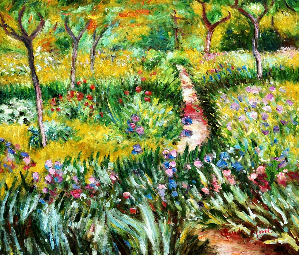 Claude Garten in Giverny c98808 50x60cm exzellentes