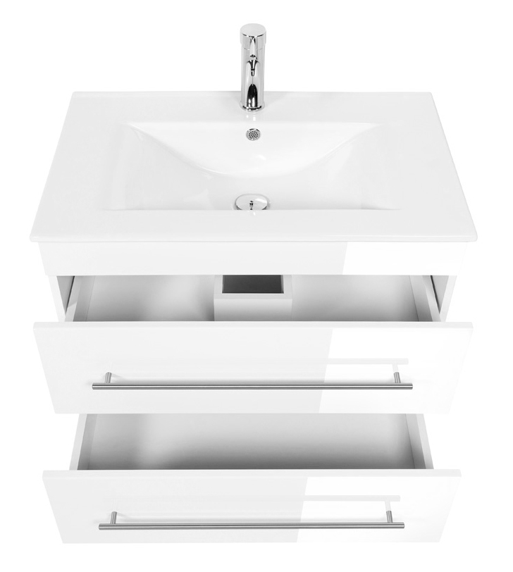 Badmöbel "Highline" 750, mit Waschtisch und Unterschrank Farben: weiß