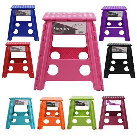 Folding Stool Step Up Foldable Plastic Load to Ca 100 KG Selection of