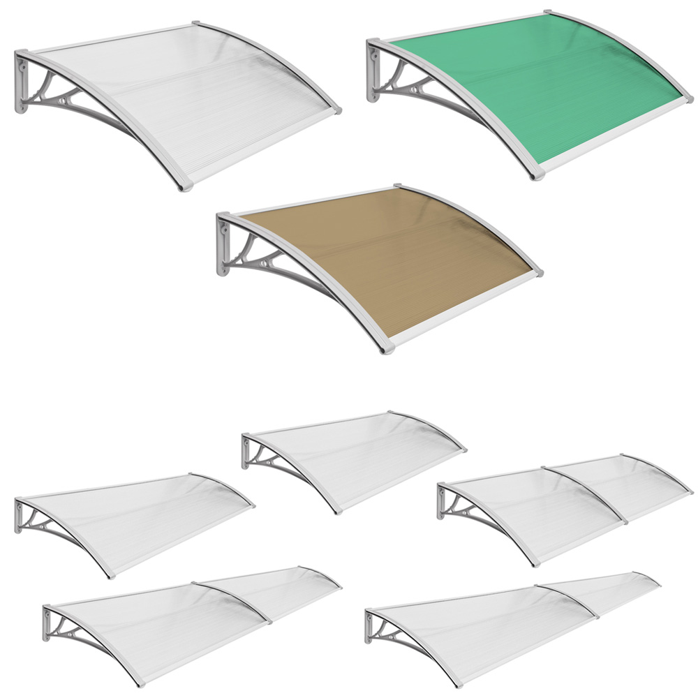 Vordach Haust/ür Terrassent/ür /Überdachung Haust/ürdach Pultvordach Transparent Alu Kunststoff 150 x 100 cm V2Aox