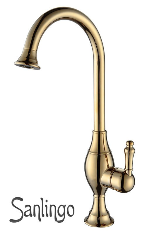 Goldene Retro Küchen Spülbecken Einhebel Armatur Einhandmischer von