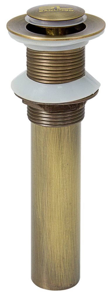 Pop Up Abfluss Garnitur Exenter Waschbecken Bad Küche Antik Messing