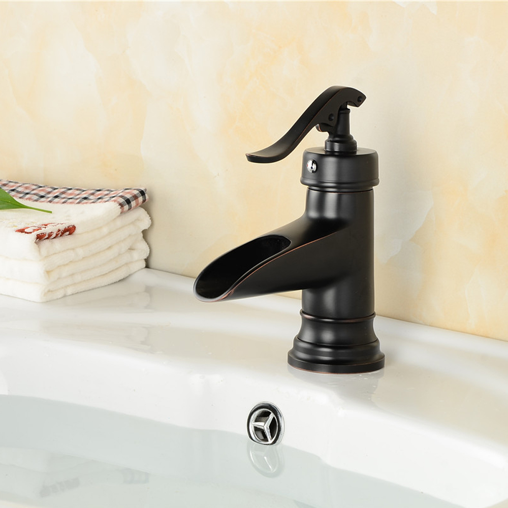 Nostalgia Retro Bathroom Basin Single Lever Pump Tap Black Bronze