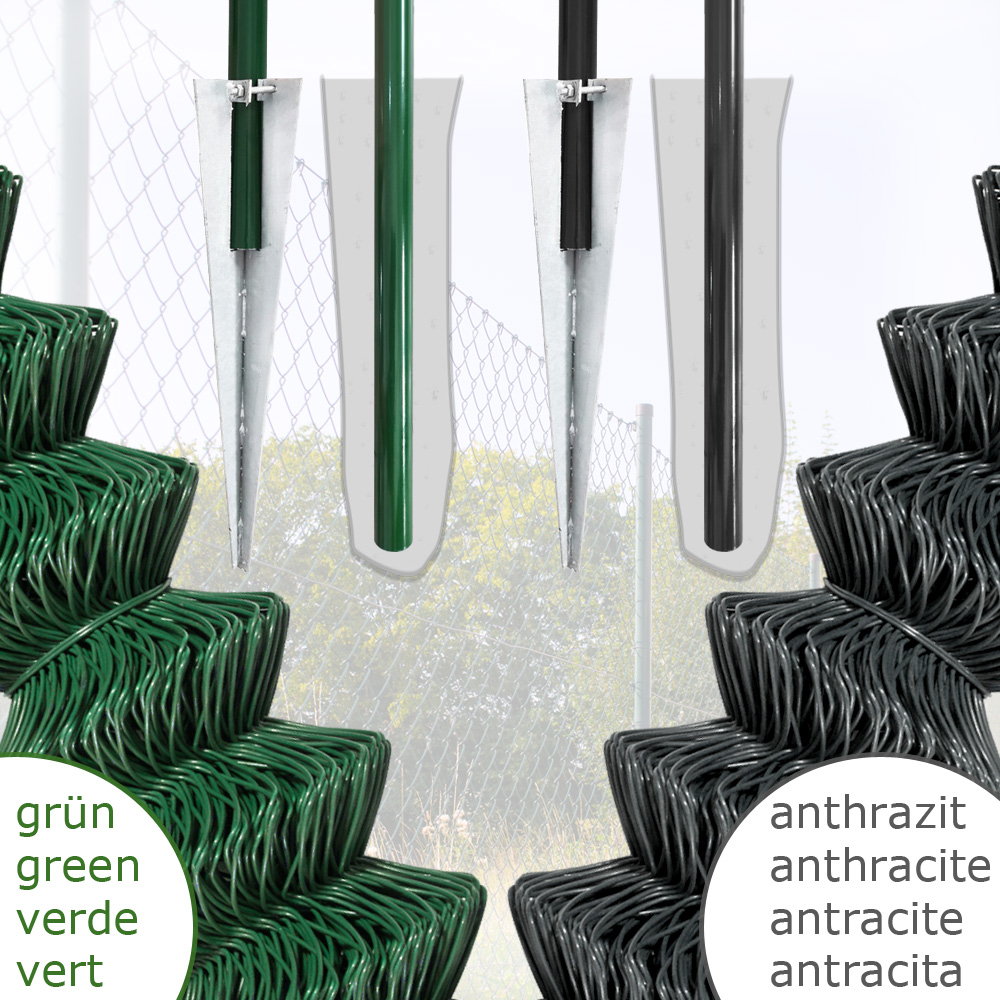 Komplettset Gartenzaun Maschendrahtzaun Zaun Set Zaunset Einbetonieren