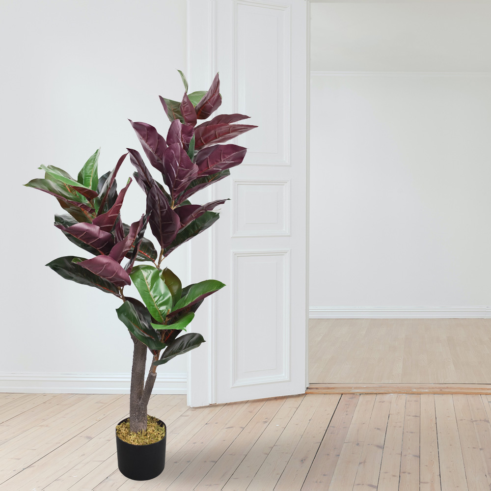Kunstpflanze Gummibaum Kautschukbaum Knstliche Pflanze Kunstbaum 110cm  Decovego | eBay