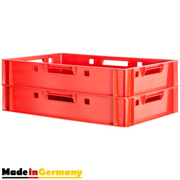 Produktbild von 8x Eurokasten E1 | 600x400x125 Mm | HDPE | Grau | 26 L | Geschlossen | Für Fleisch, Lager & Logistik