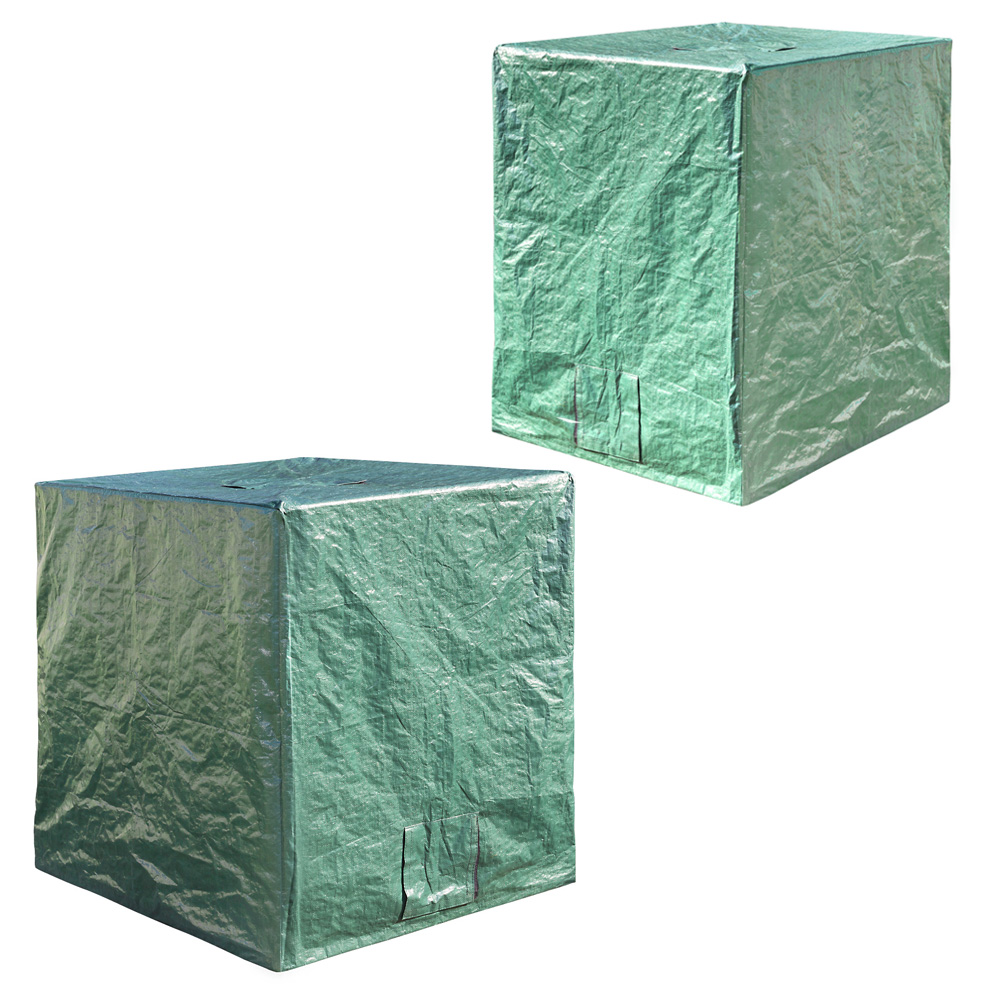 Copertura Protettiva Per Serbatoio IBC 600/800/1000L - Telo Antipolvere E Anti-UV In Tessuto Oxford 210D, Verde, Con Aperture Per Rubinetto E Coperchio