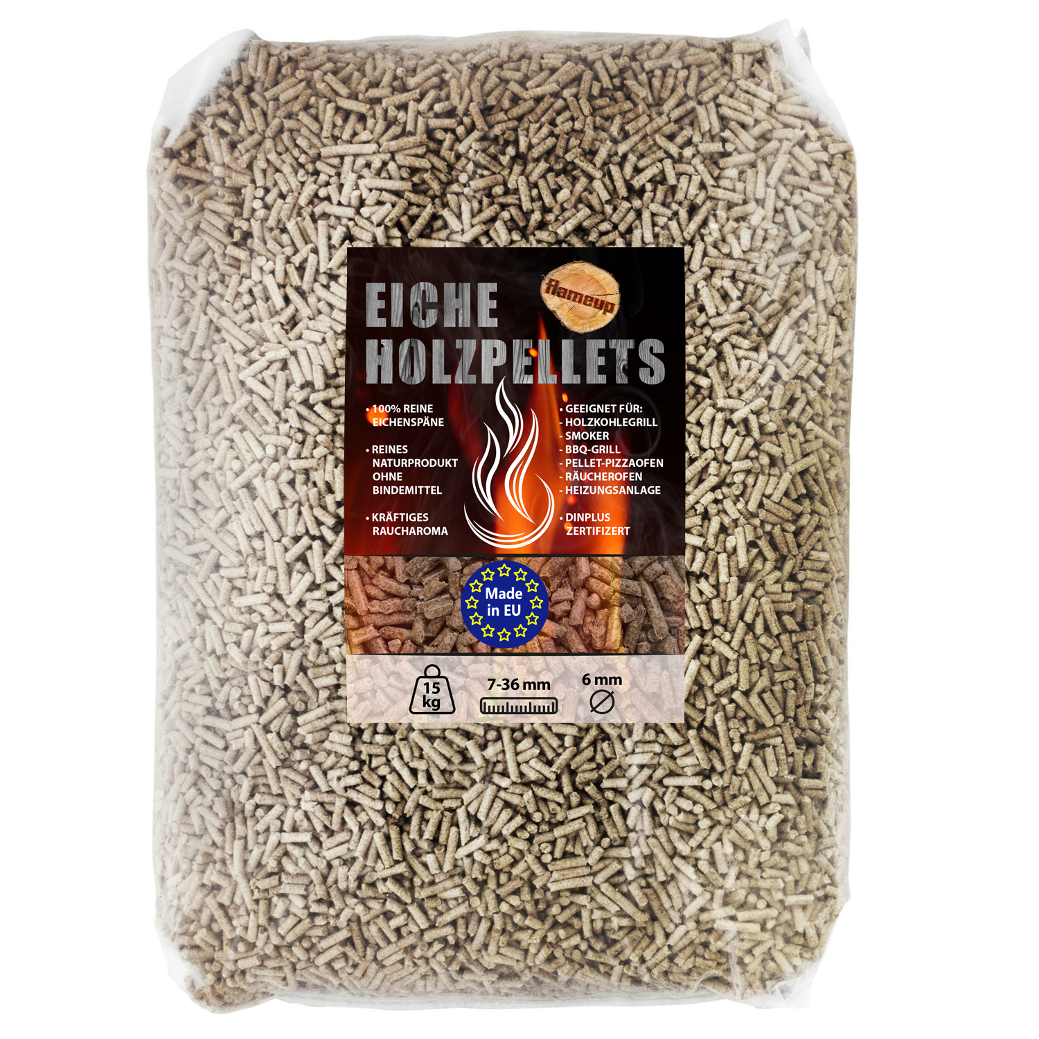 Eiche Pellets 15 kg 30 kg Grill Smoker Holz Pizzaofen BBQ Pellet