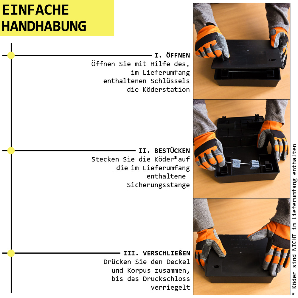 5x Scatola per esche Topo Regalo Compatta Ratto Controllo Petigi