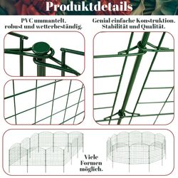 Froadp Teichzaun 11-tlg Set - Metall Steckzaun Für Garten & Hunde