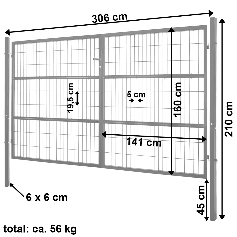 Cancello Da Giardino In Metallo Con Lucchetto - Altezza 160cm, Verde, Barriera Di Sicurezza - Foto 7
