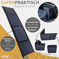 Relaxdays Rampa para Perros Coche, Plegable, Antideslizante, Maletero, hasta 90 kg, Plástico, 1 Ud., 156 x 40 cm, Negro Relaxdays Rampa para Perros Coche, Plegable, Antideslizante, Maletero, hasta 90 kg, Plástico, 1 Ud., 156 x 40 cm, Negro