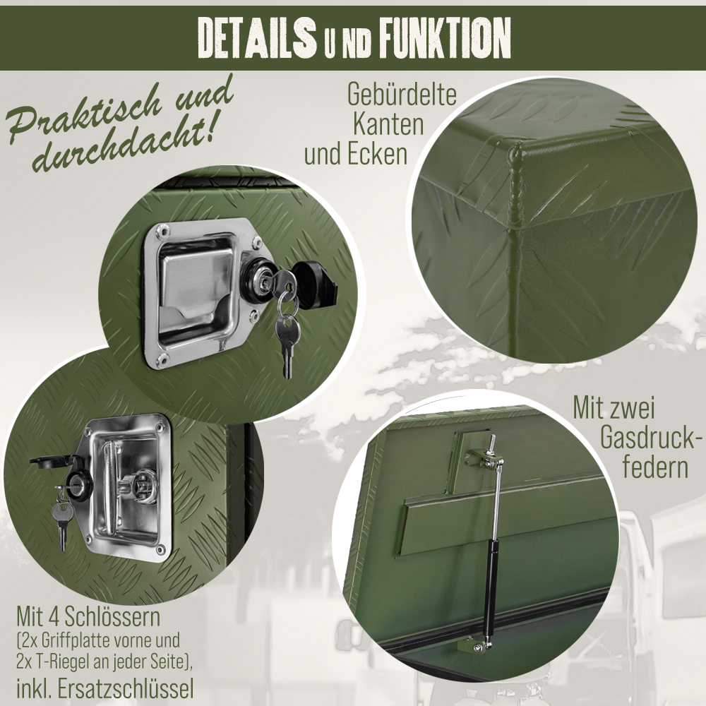 Scatola Sottoscocca In Alluminio Trucky Con Serratura – 76x35x40 Cm, Per Camion E Rimorchi