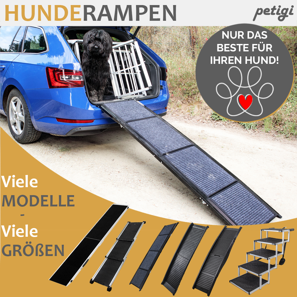 Hunderampe fr Auto Hunde Rampe Hundetreppe SUV rutschfest Auswahl petigi |  eBay