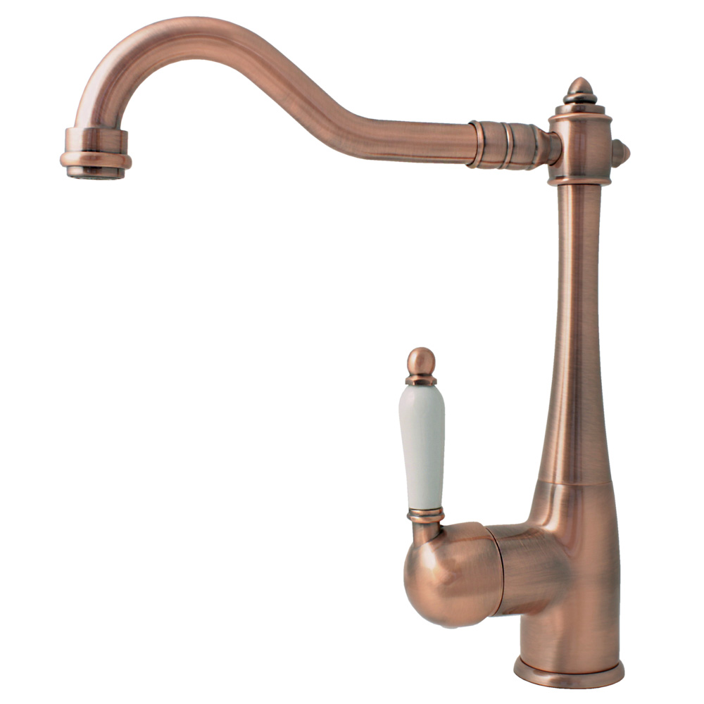 Nostalgia Retro Kitchen Sink Mixer Single Lever Red Bronze