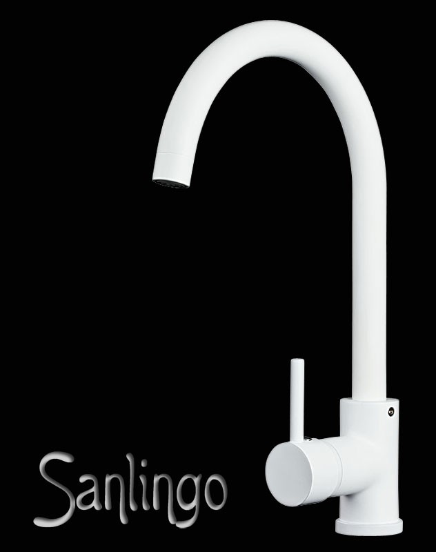 Modern Küchen Spülbecken Einhebel Armatur Wasserhahn Mischbatterie Weiß Sanlingo Modern Küchen Spülbecken Einhebel Armatur Wasserhahn Mischbatterie Weiß Sanlingo